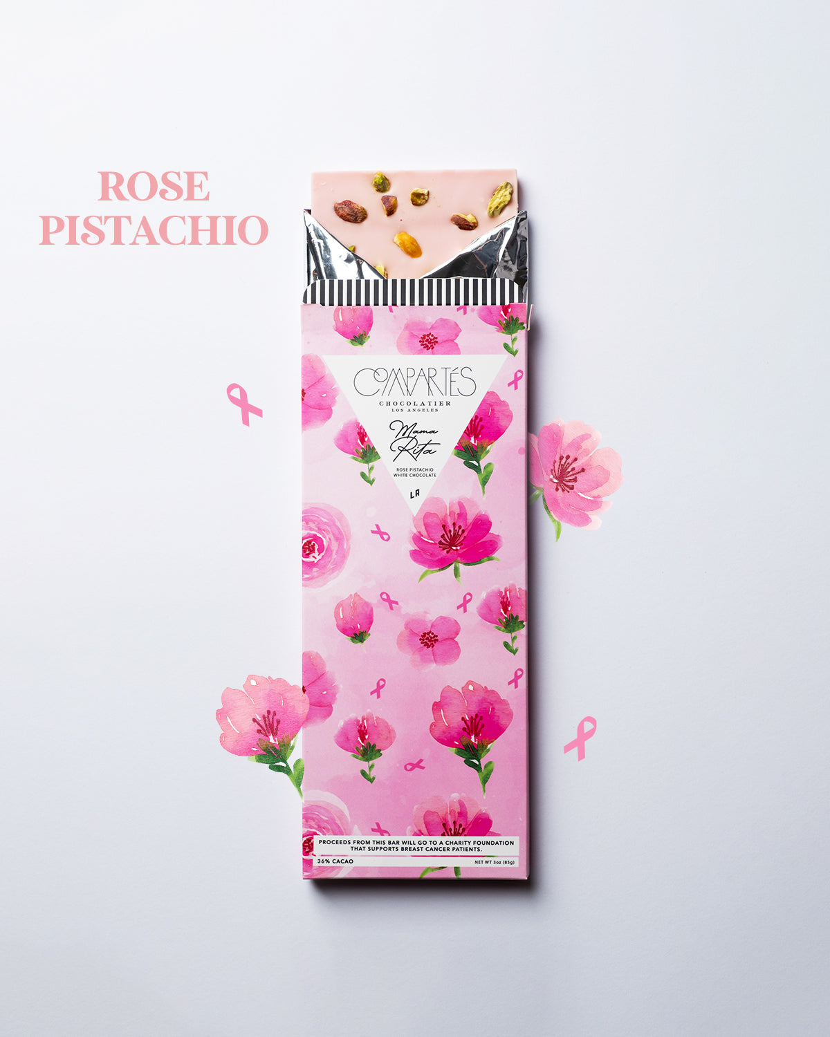 Compartes X Mama Rita - Breast Cancer Support Rose Pistachio White Chocolate